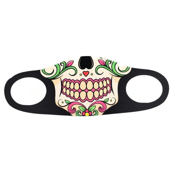 Fashion skull smiling reusable, breathable soft cloth face mask. - Picture 1 of 3